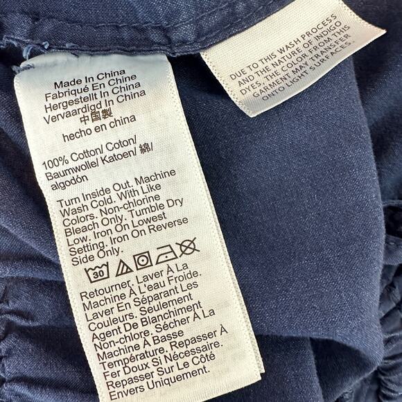 J.Crew Mini Beach Short Indigo Cotton Voile Navy Blue Resort Vacation XXS NWT - Picture 9 of 11